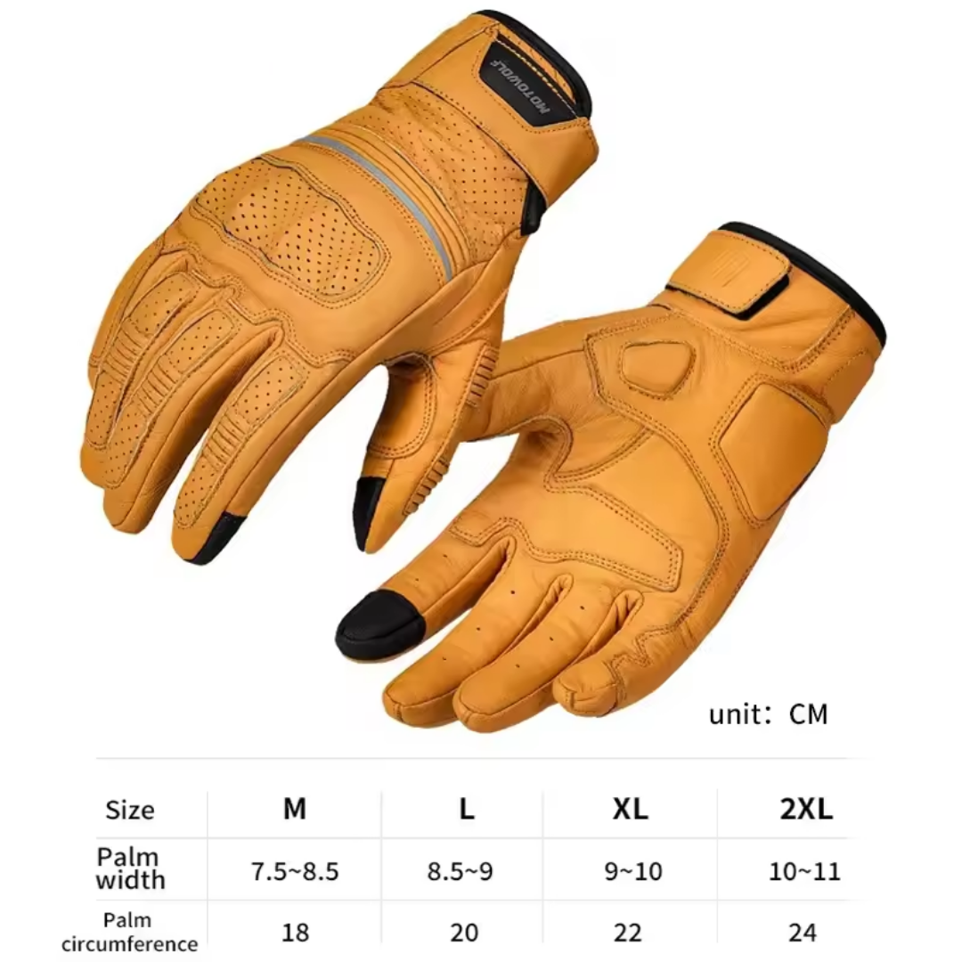 Dino Retro Perforated Leather Gloves