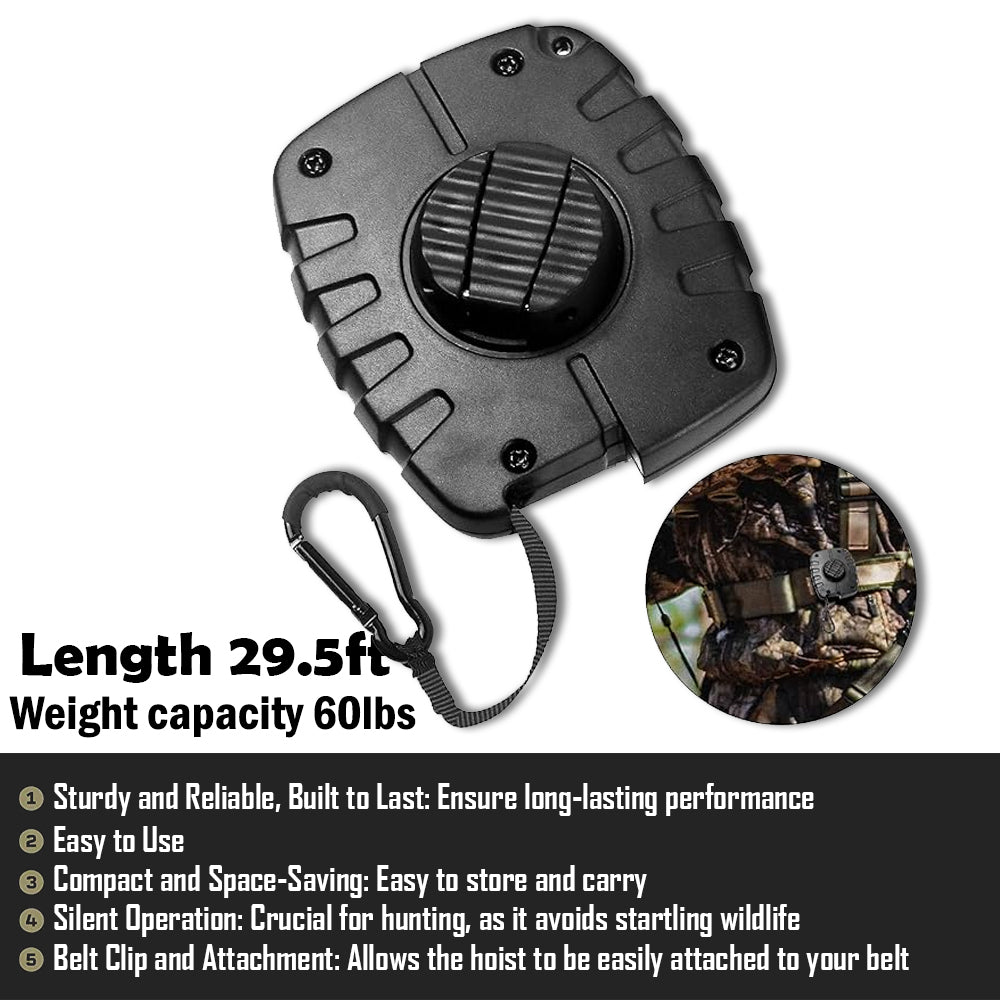 Treuil Rétractable Silencieux Pour Arc Et équipement De Chasse - Pour Tree Stand - Montée/descente Sans Bruit - 11