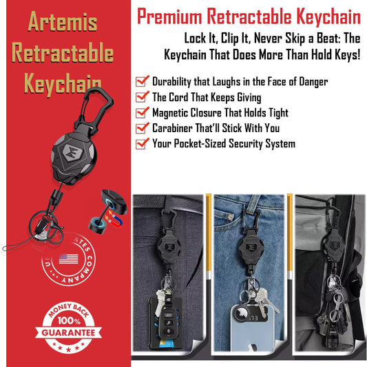 Artemis Heavy Duty Retractable Keychain GG