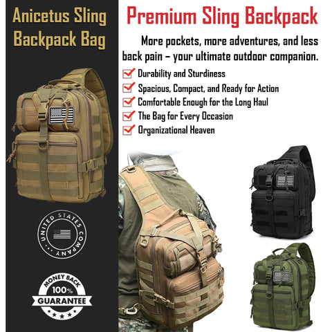 Anicetus Tactical Sling Backpack Bag GG