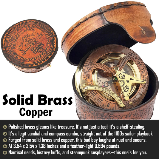 Bragi Copper Sundial Compass GG