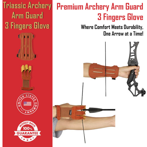 Triassic Archery Arm Guard 3 Fingers Glove GG