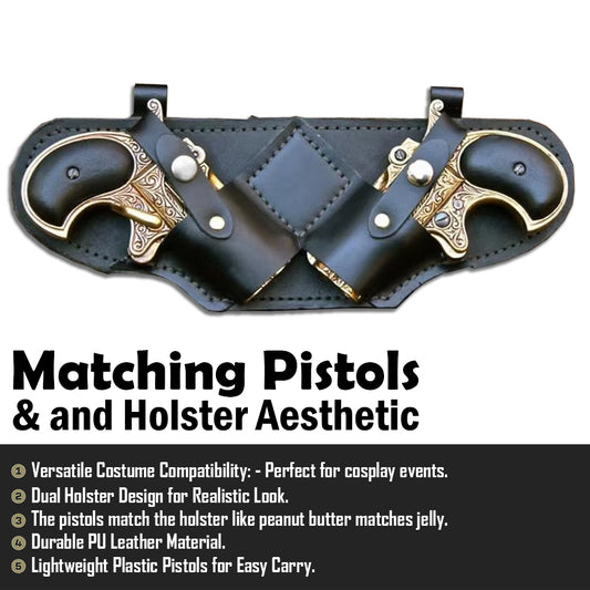 Idun Steampunk Gothic Dual Pistol Holster Leather Double GG