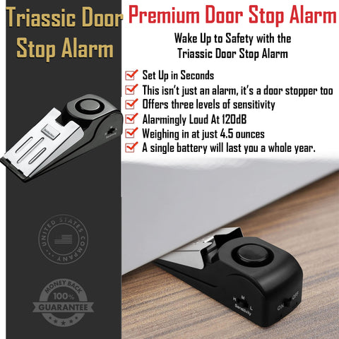 Triassic Door Stop Alarm with 120DB Siren GG