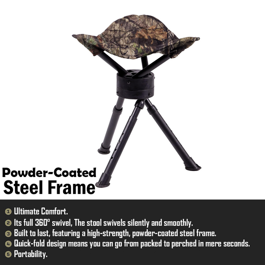 Forseti Hunting Foldable Tripod Swivel Stool GG