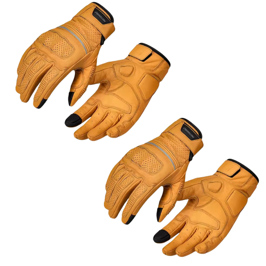 2PCs Dino Retro Perforated Leather Gloves