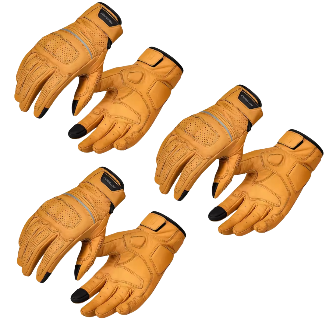 Dino Retro Perforated Leather Gloves