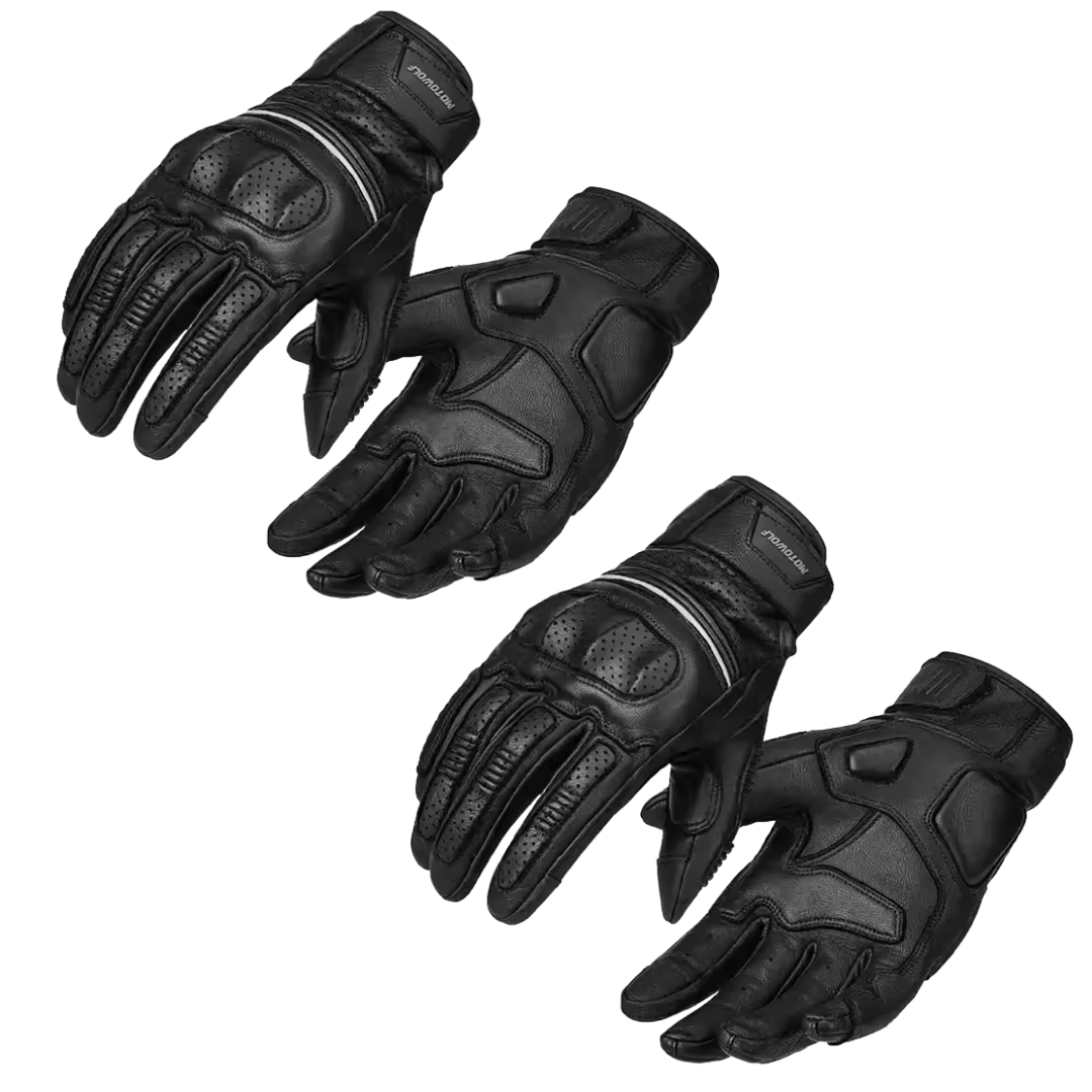 Dino Retro Perforated Leather Gloves