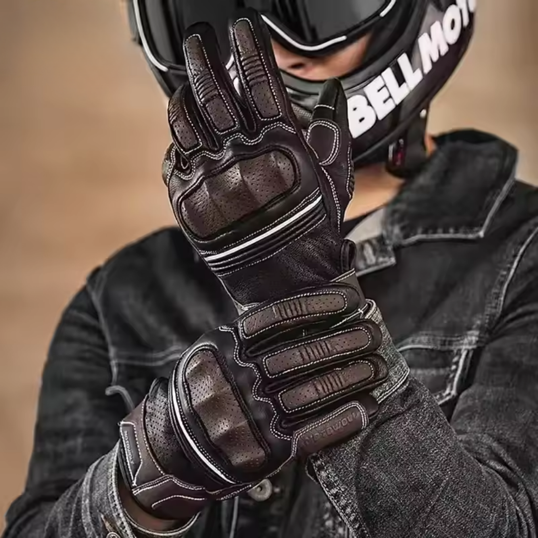 Dino Retro Perforated Leather Gloves