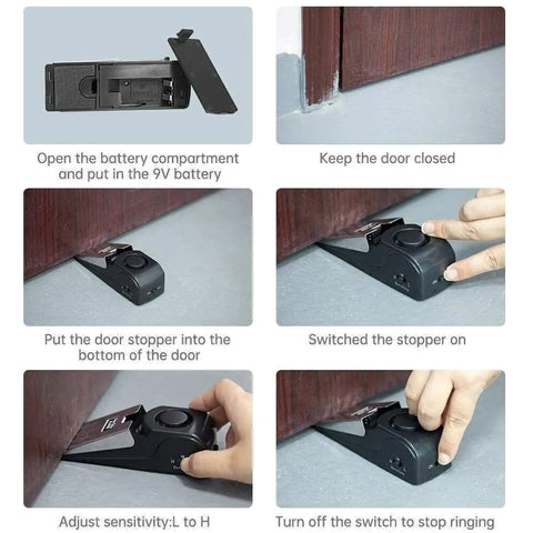 Triassic Door Stop Alarm with 120DB Siren GG