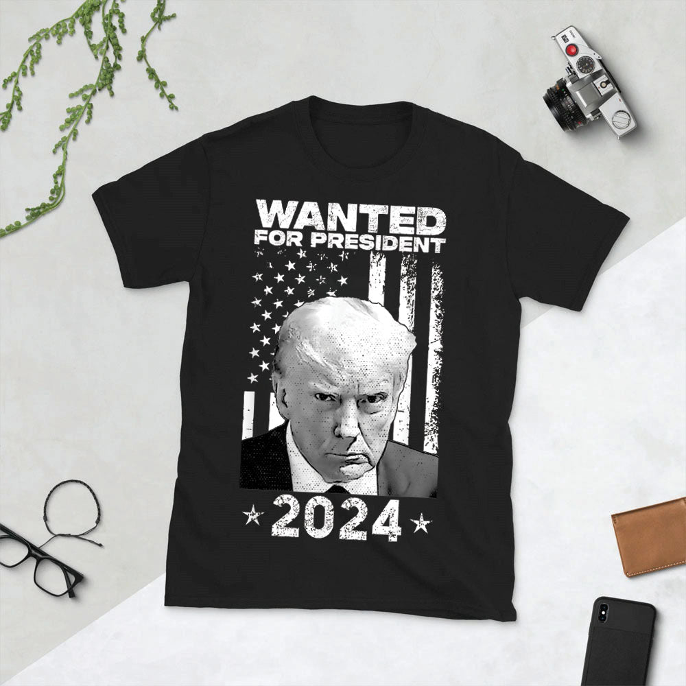 Wanted For President 2024 Unisex Short-Sleeve T-Shirt