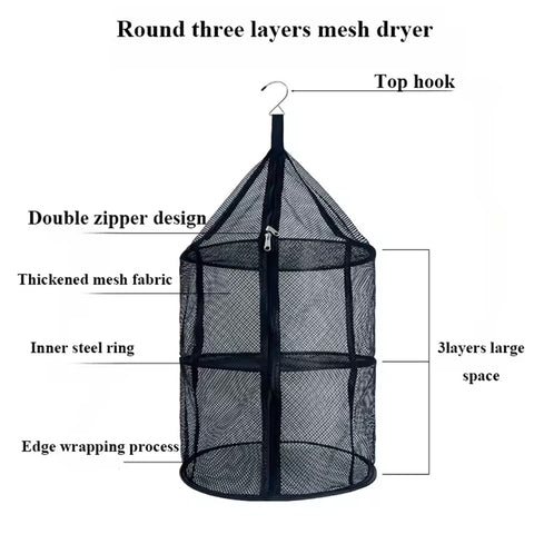 Forseti Outdoor Camping Folding Circular Mesh Dryer Net GG