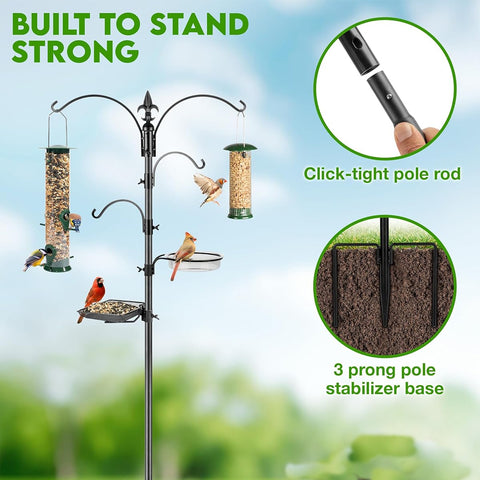 Triassic Bird Feeder Stand, 4-Hooks, 91 GG