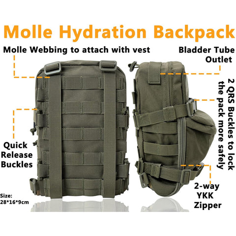 Forseti Outdoor Tactical Vest Nylon Waterproof Hydration Backpack GG