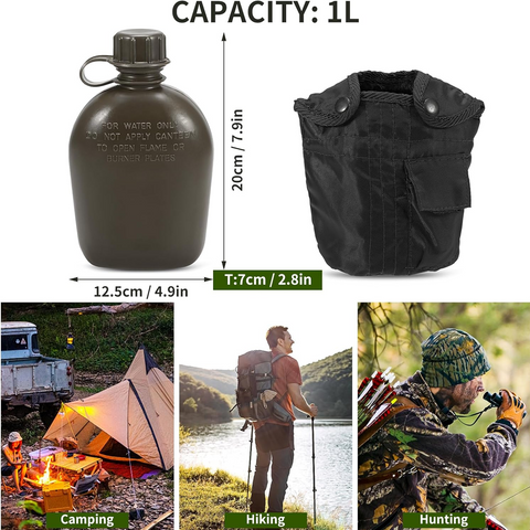 Bragi 1L Outdoor Military Canteen Bottle Camping GG