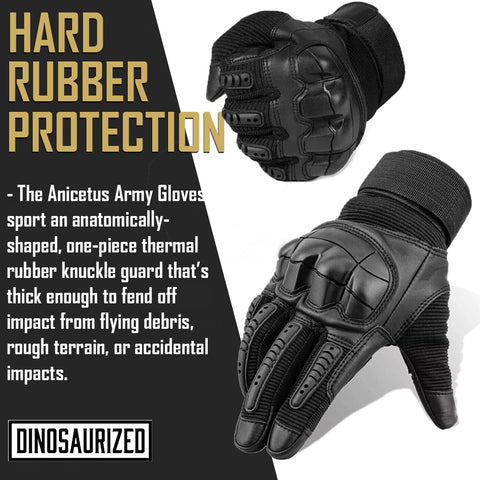 Anicetus Army Gloves Rubber Hard Knuckle GG