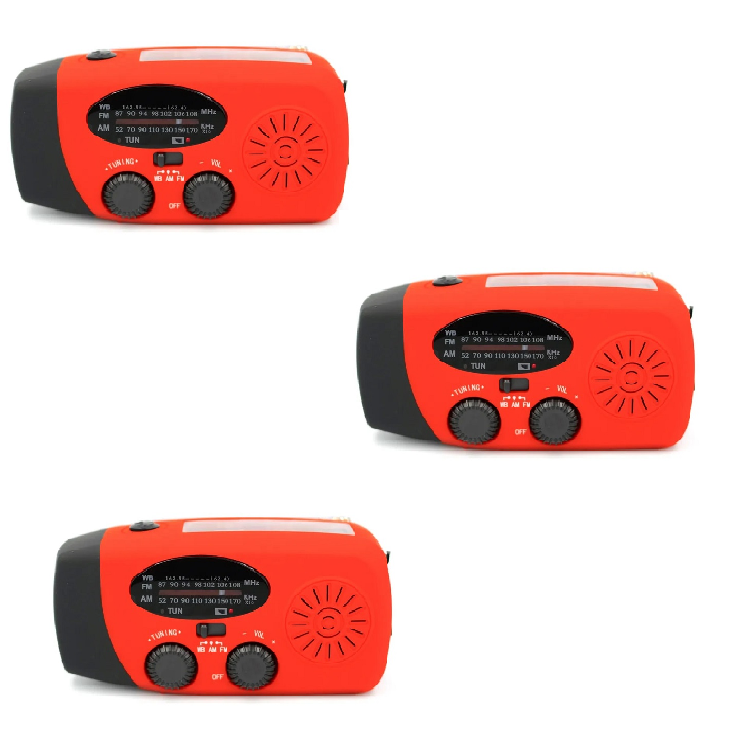 3 Multifunctional Solar Hand Crank Radios