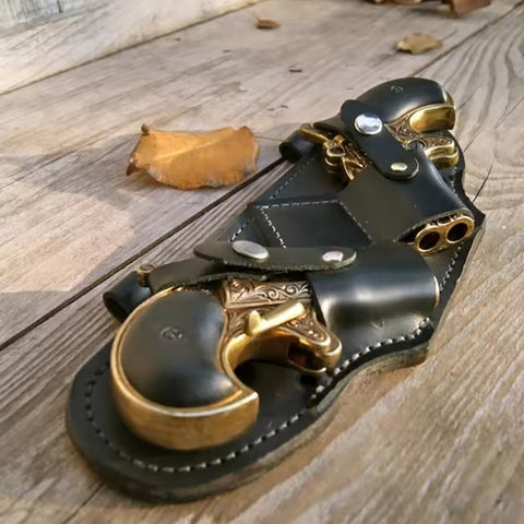 Idun Steampunk Gothic Dual Pistol Holster Leather Double GG