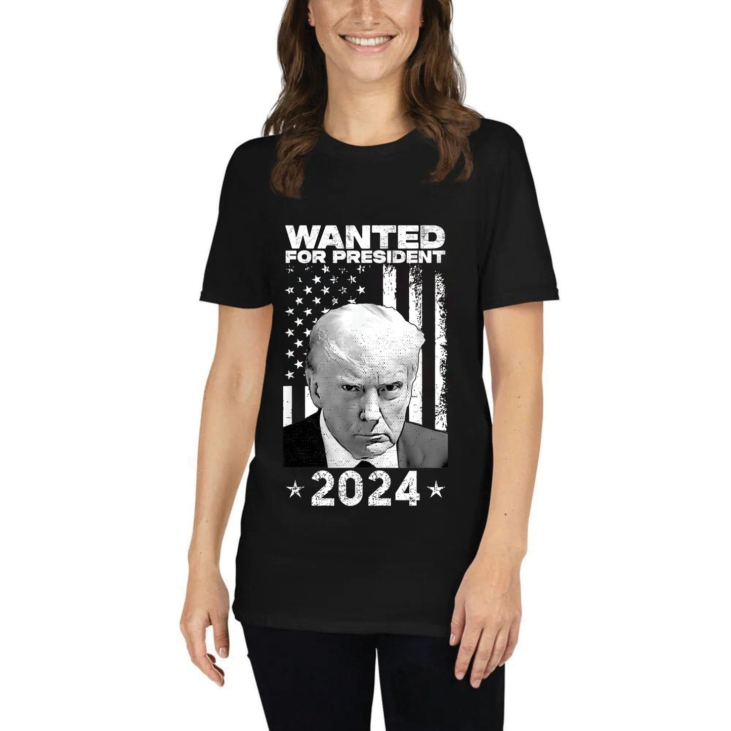 Wanted For President 2024 Unisex Short-Sleeve T-Shirt