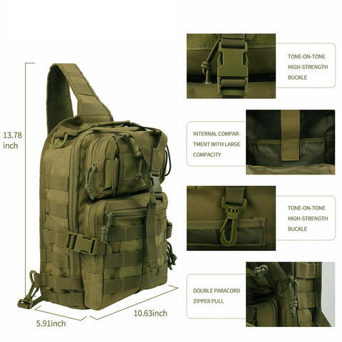 Anicetus Tactical Sling Backpack Bag GG