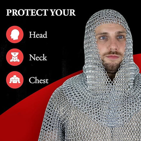 Triassic Medieval Chainmail Coif Armor GG