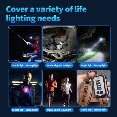 Vidar Mini Keychain Flashlight Dual LED Torch GG