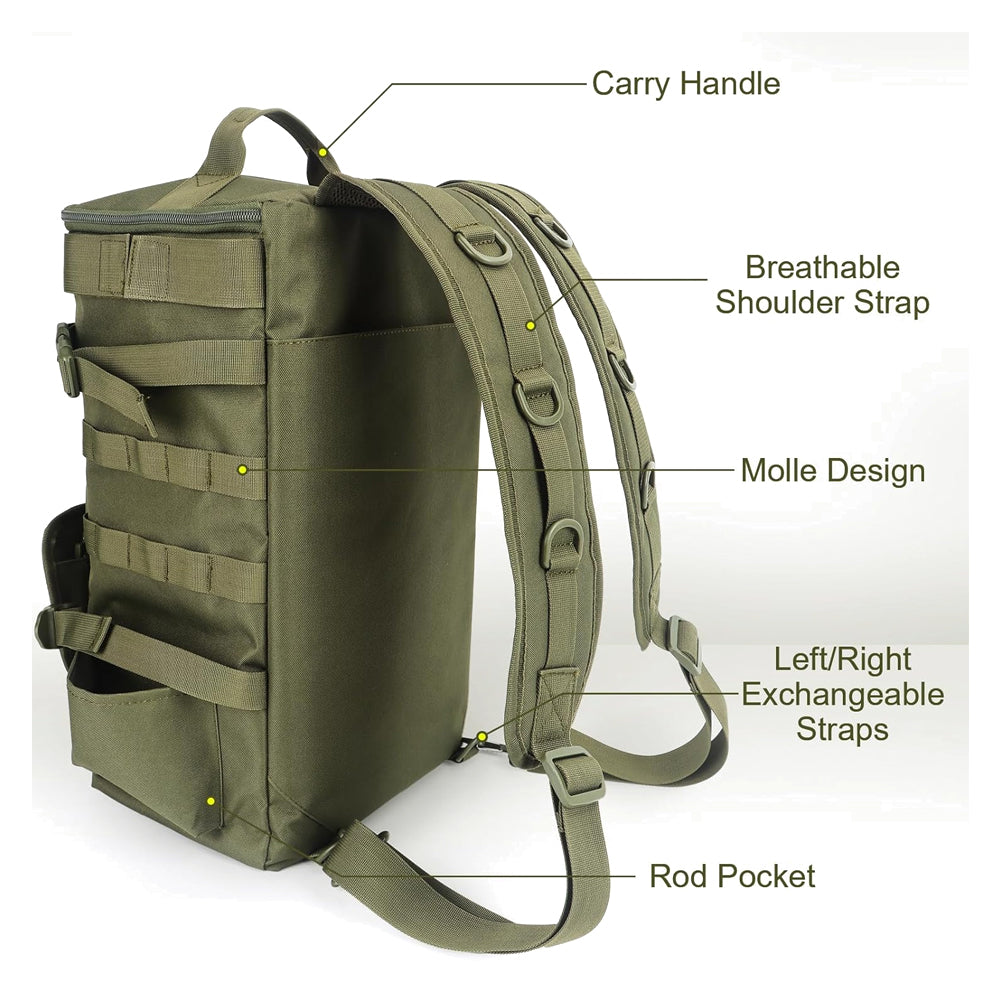 Forseti Large Capacity Fishing Gear Storage Backpack GG