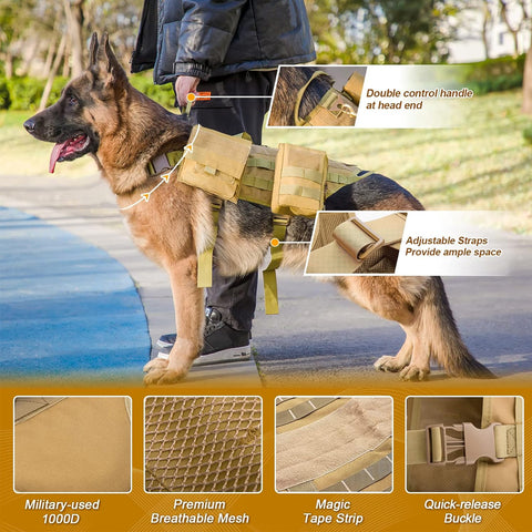 Ullr Tactical Dog Harness with Pouches GG