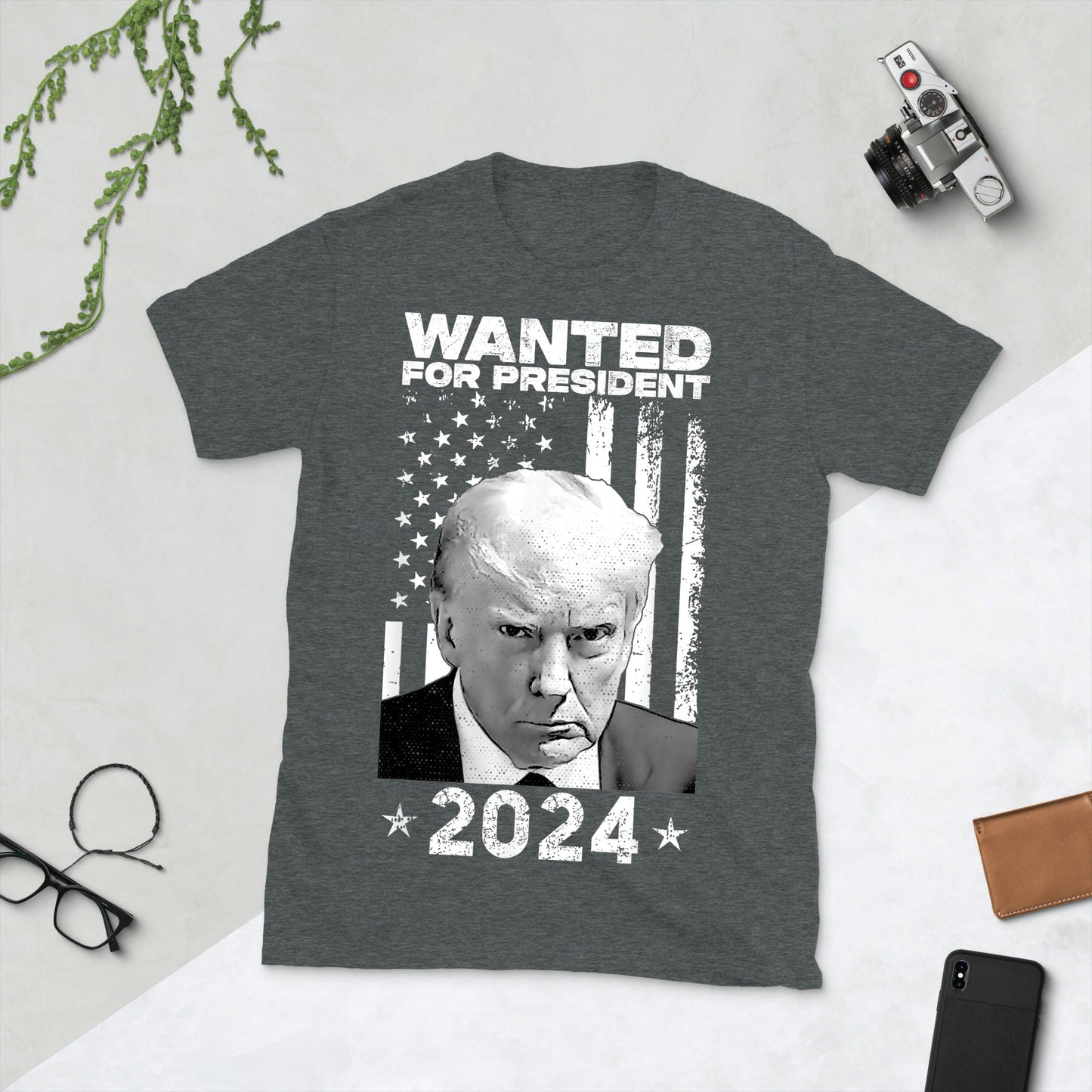 Wanted For President 2024 Unisex Short-Sleeve T-Shirt