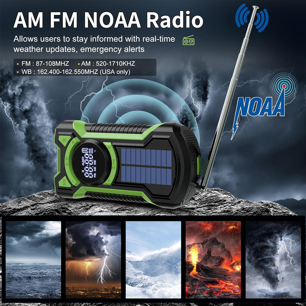 Vidar Solar Emergency Weather Radio Bluetooth GG