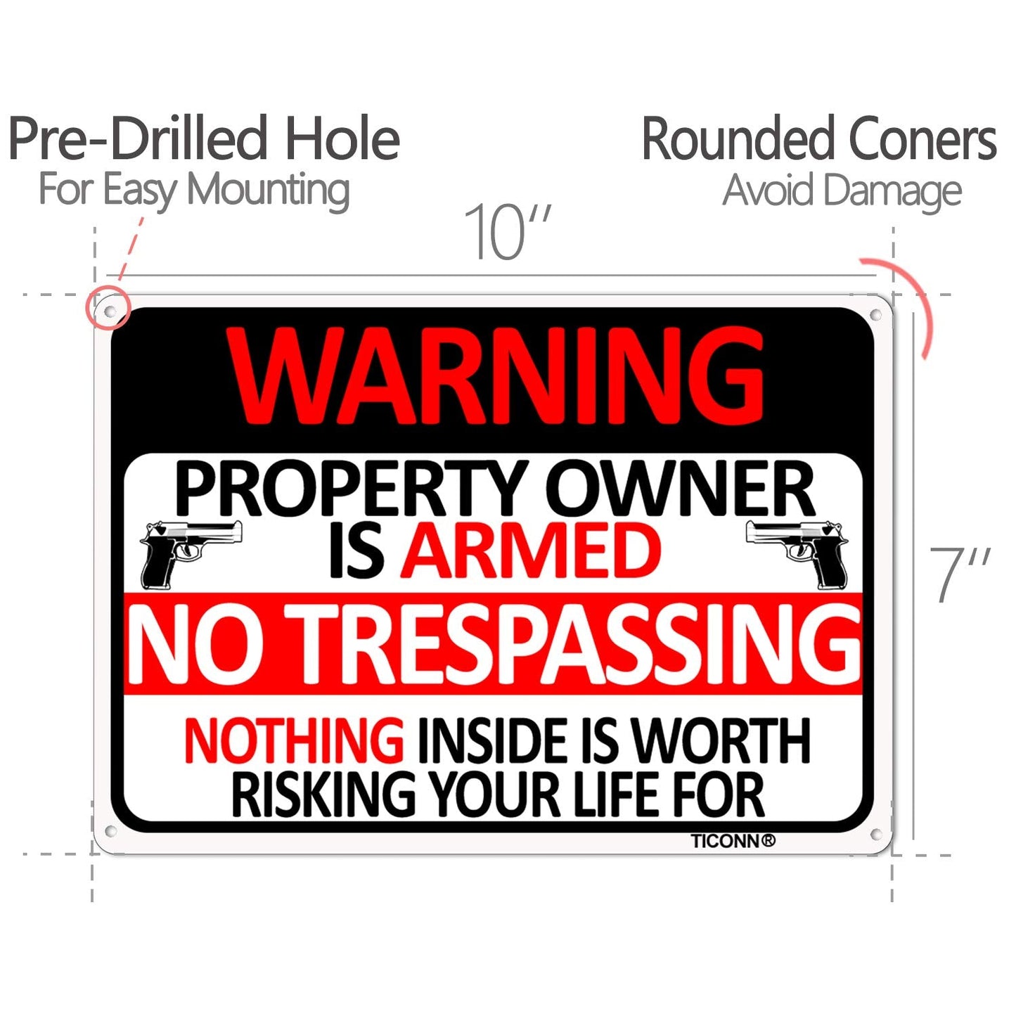 Pack 2 No Trespassing Sign Private Property Owner is Armed