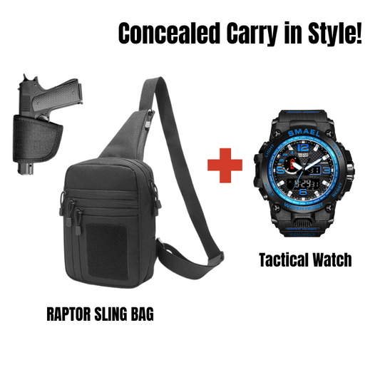 RAPTOR SLING BAG + TACTICAL WATCH