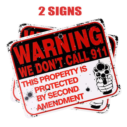 2-Pack Metal Private Property No Trespassing Warning Sign