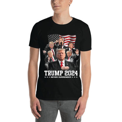 Trump 2024 NEVER SURRENDER Unisex Short-Sleeve T-Shirt