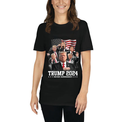 Trump 2024 NEVER SURRENDER Unisex Short-Sleeve T-Shirt