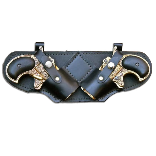 Idun Steampunk Gothic Dual Pistol Holster Leather Double GGz