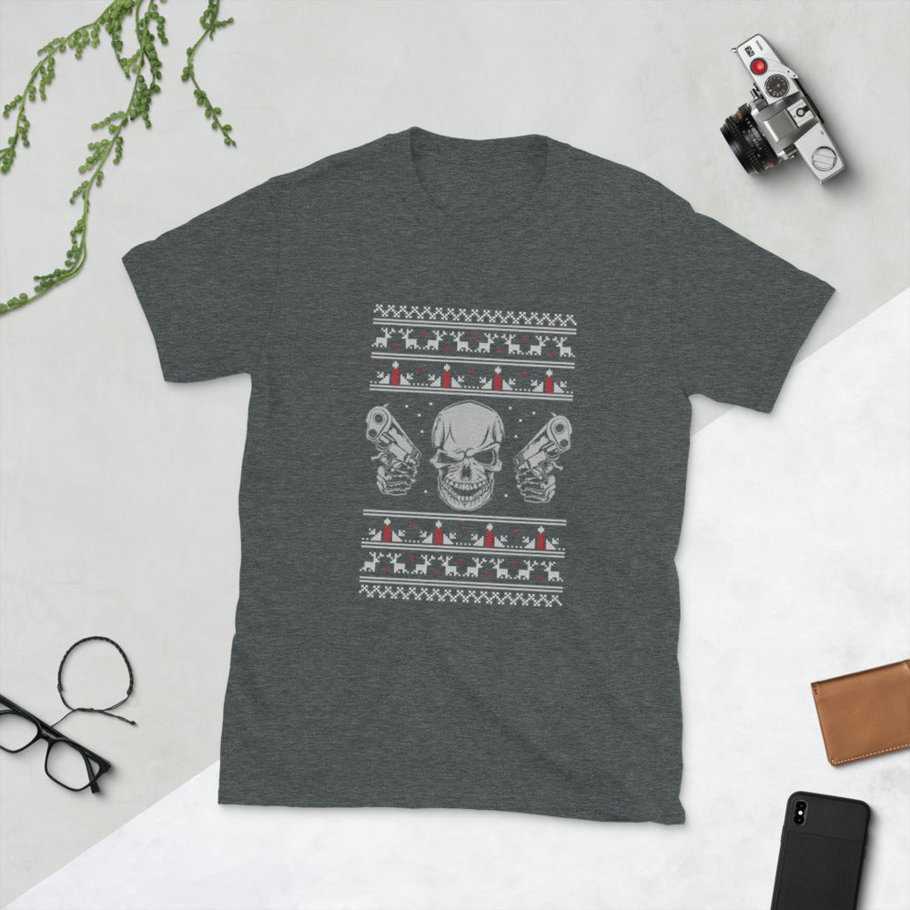 CROSS STICH SKULL Short-Sleeve Unisex T-Shirt