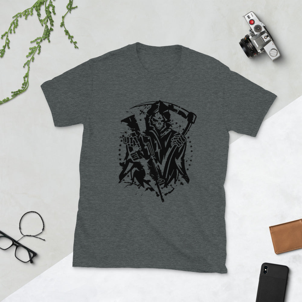 Death God With Gun Short-Sleeve Unisex T-Shirt