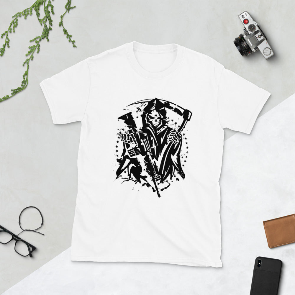 Death God With Gun Short-Sleeve Unisex T-Shirt