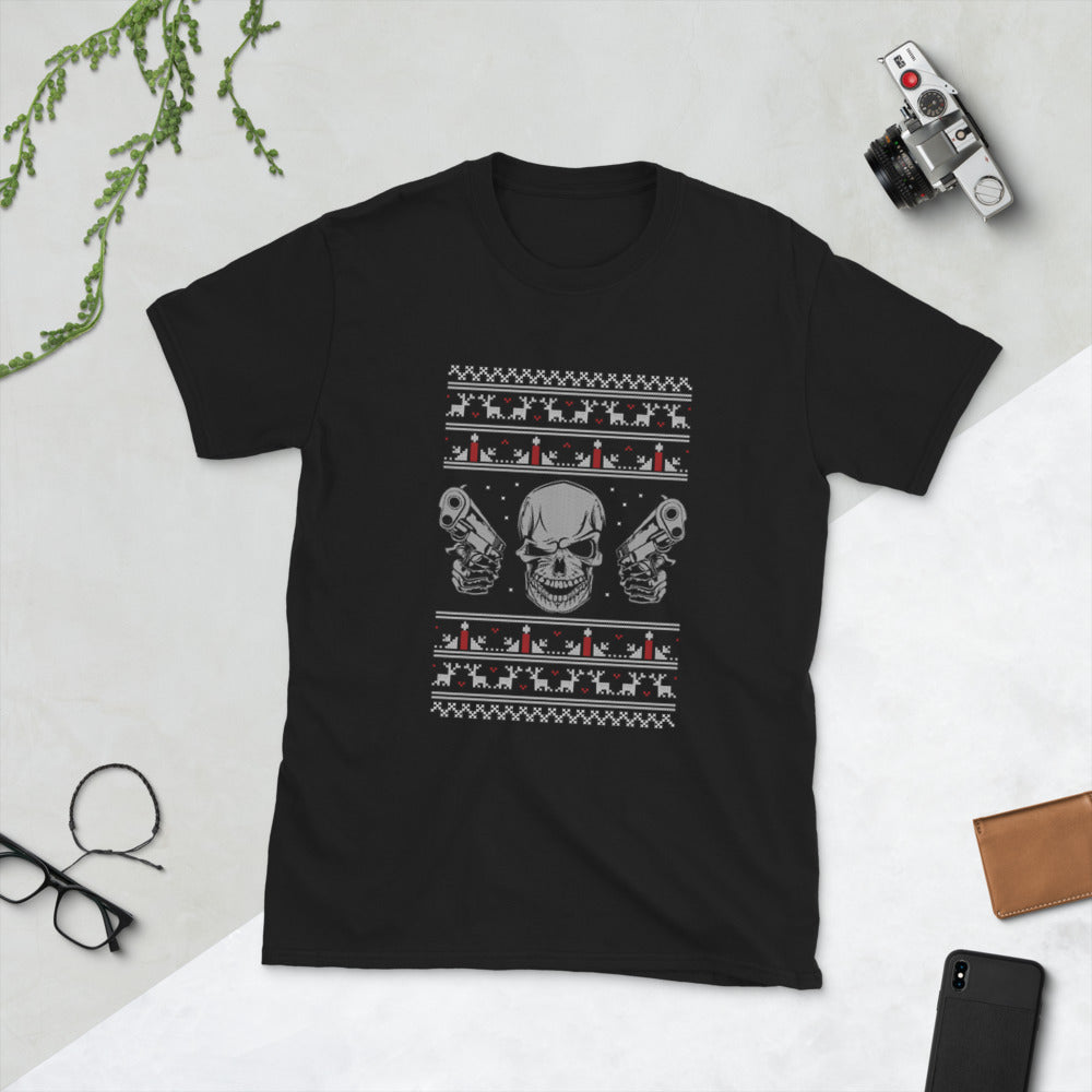 CROSS STICH SKULL Short-Sleeve Unisex T-Shirt