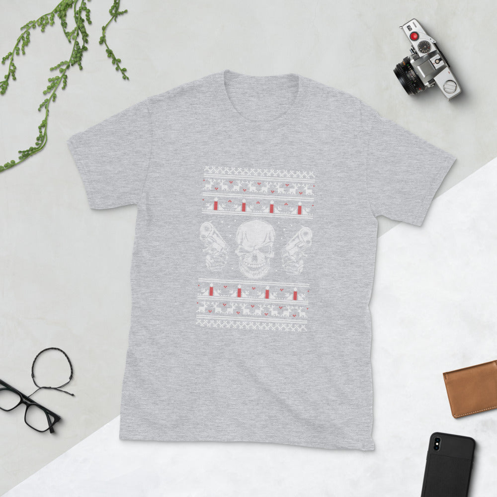 CROSS STICH SKULL Short-Sleeve Unisex T-Shirt