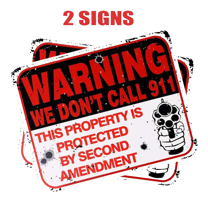 2-Pack Metal Private Property No Trespassing Warning Sign