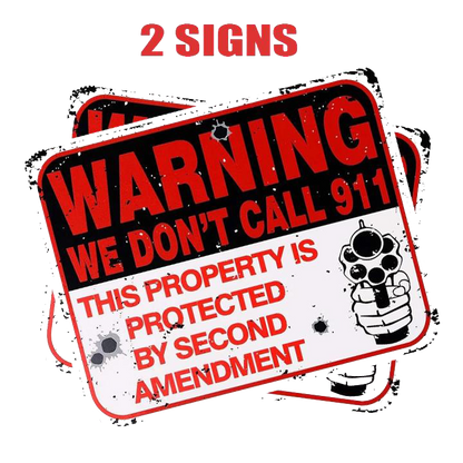 2-Pack Metal Private Property No Trespassing Warning Sign