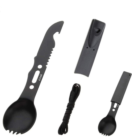 Tactical tainless Steel-Spoon-Fork-Knife Combo Utensil