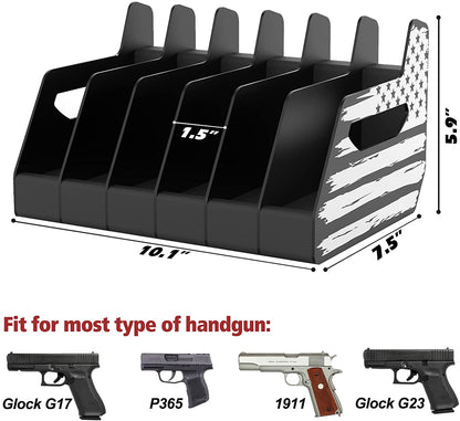 6X Standard Pistol Rack, Revolver Holder for Gun Safe Cabinet Storage