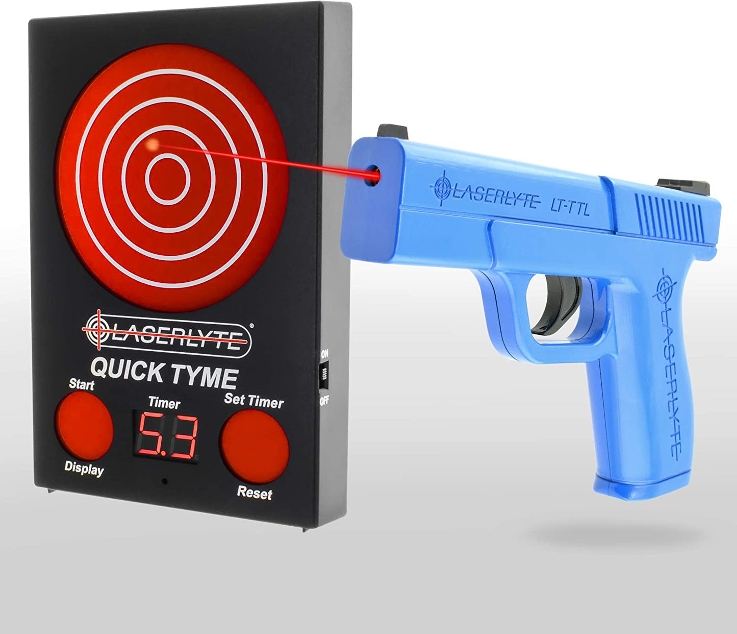 Reactive Laser Shooting and Dry Fire Practice: Quick Tyme Laser Trainer Target with Point of Impact Display