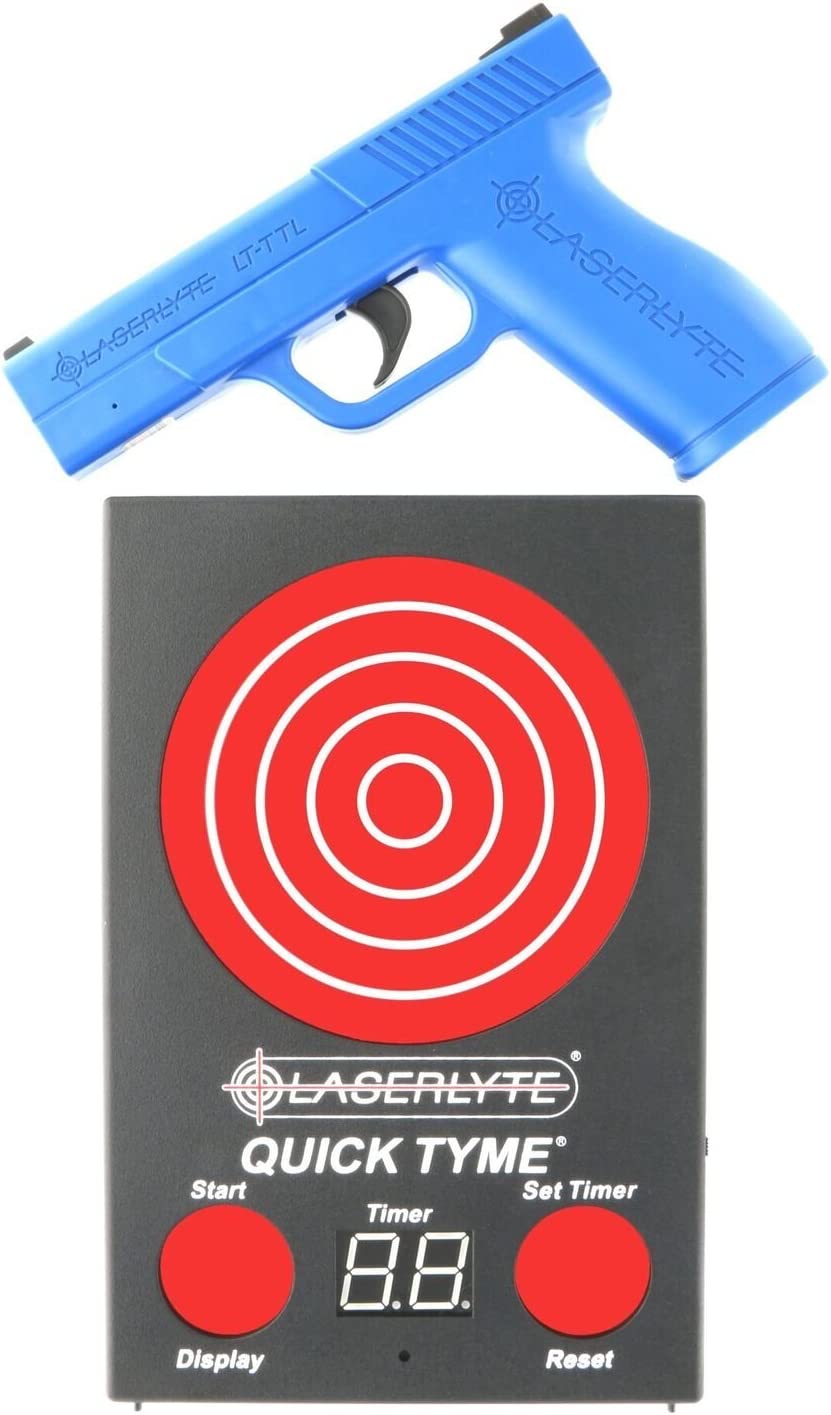 Reactive Laser Shooting and Dry Fire Practice: Quick Tyme Laser Trainer Target with Point of Impact Display