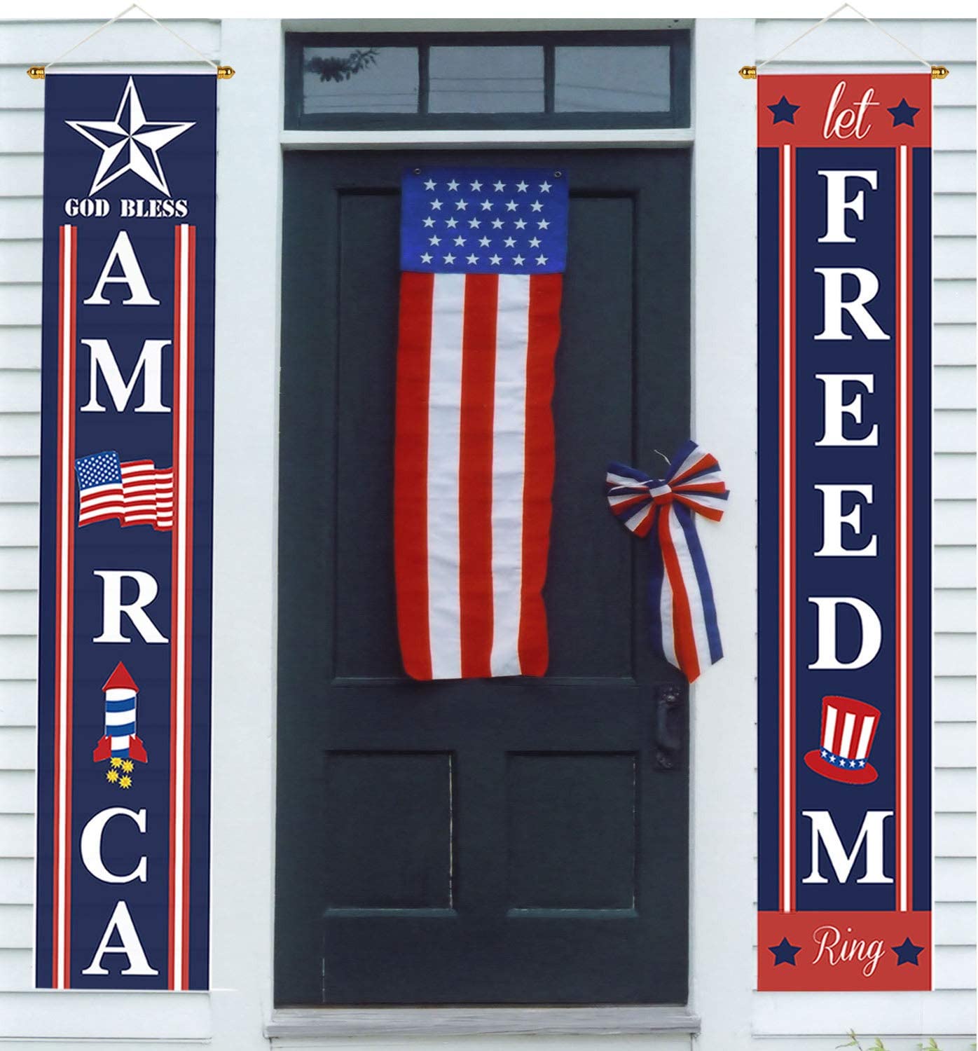 Decoration Patriotic Soldier Porch Sign Banners