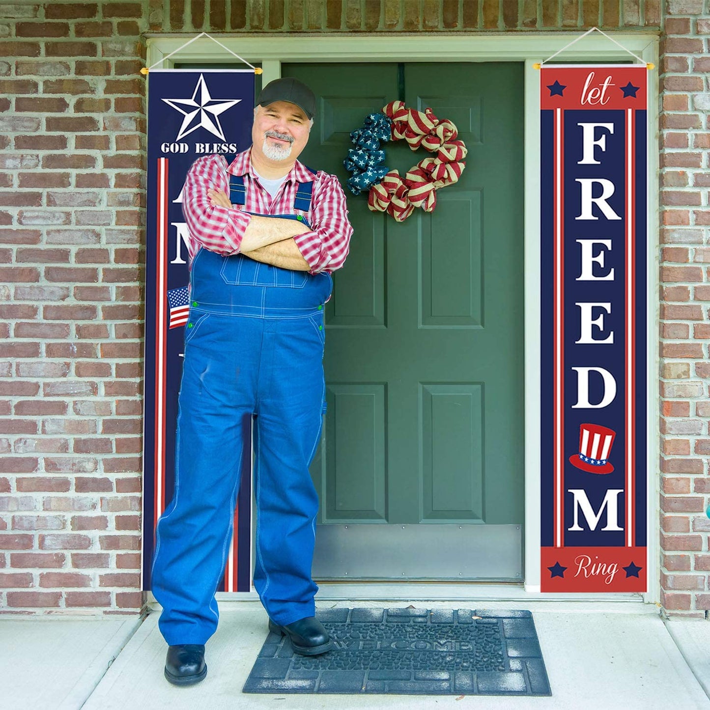 Decoration Patriotic Soldier Porch Sign Banners