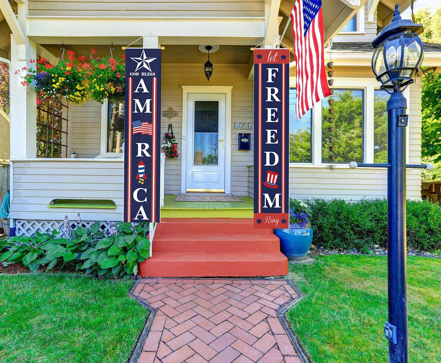 Decoration Patriotic Soldier Porch Sign Banners